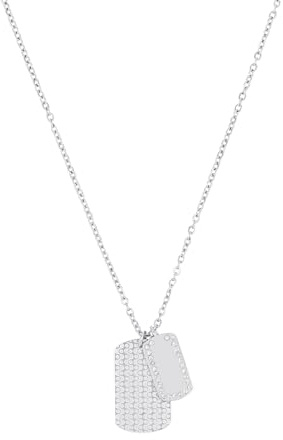 s.Oliver Kette mit Anhänger Edelstahl Damen Halsschmuck, mit Zirkonia synth., 55+5 cm, Gold, Kommt in Schmuck Geschenk Box, 2036841