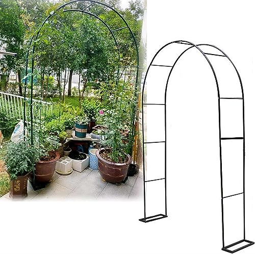 Große Torbogen Rosenbogen Aus Metall, Breite 120 140 180 240 300 350cm, Rosenbogen Holz wetterfest,für Rosen Blumen im Garten Terrasse/Kletterpflanze,W140cm x H230cm