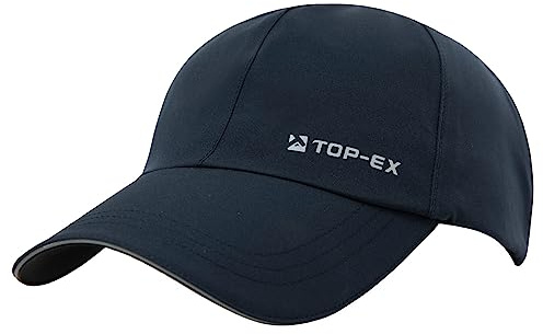TOP-EX Wasserabweisende Baseball Cap Herren UPF 50+ für große Köpfe | Funktions-Polyester, atmungsaktiv, faltbar, flexible Krempe, reflektierend und verstellbare Schnalle für Golf und Laufen