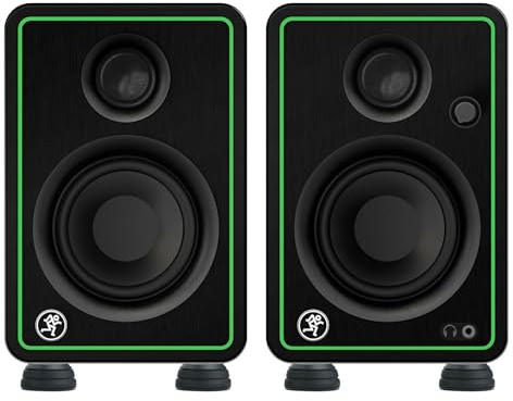 Audiosavings Bundle: Pair Mackie CR3-XBT 3 50w Bluetooth Reference Multimedia Studio Monitors Speakers Bundle with (2) Rockville ISOPAD Aluminum/Silicone Isolation Pad Feet (3 Items)