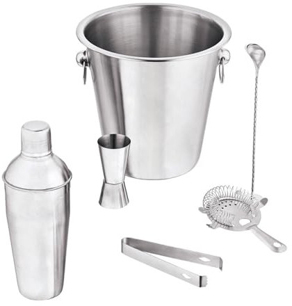Juego de Coctelería con Accesorios Profesional Silvano, Coctelera Elegante 750 ml, Set coctelería 6 Piezas, Kit Acero Inoxidable, Cocktail Shaker Set, Bartender Kit