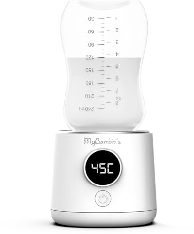 MyBambini's MAX Flaschenwärmer Baby Unterwegs, Flaschenwärmer Akku, Schnelles Aufwärmen (2min), 4 Temperatur-Einstellungen, Erhitzt bis zu 8 Flaschen, Geeignet für: AVENT Philips, Chicco & Dodie