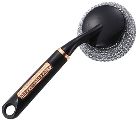 Brosse à gratter en acier inoxydable - Brosse à gratter en acier inoxydable pour casseroles, casseroles - Brosse à gratter en acier inoxydable avec long manche pour réfrigérateurs, lavabos, plans de