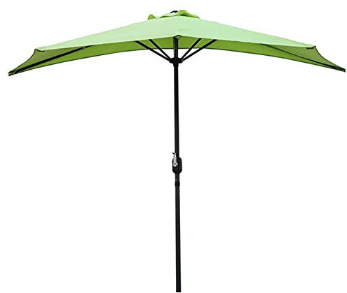 Parasol de jardin parasol de jardin avec manivelle, parasols semi-circulaires d'extérieur pour camping/fêtes de jardin/détente à l'ombre (couleur : vert gazon), vert gazon