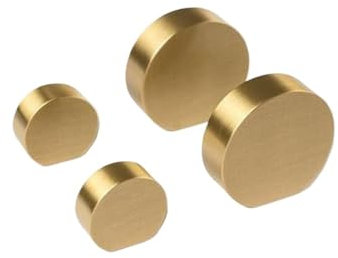 JMORCO Möbelknöpfe 4 stücke Moderne Gebürstet Messing Küche Schrank Knöpfe Gold Schrank Kommode Schublade Zieht und Knöpfe(23x25x10mm)