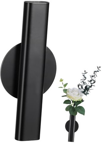 Gogogmee Nordische Wandblumenvase Metall Klein Schwarz Wanddekoration Für Zuhause Und Schlafzimmer Selbstklebende Blumenröhre Zur Pflanzendekoration