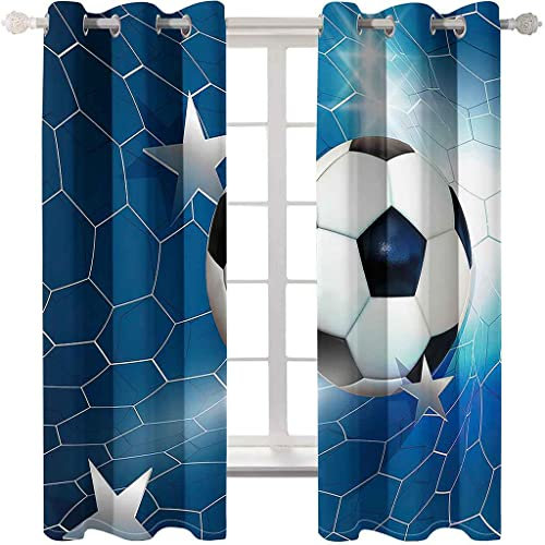 Verdunkelungsvorhänge für Kinderzimmer, superweich, wärmeisoliert, Kinderzimmervorhänge, 2 Paneele, 150 x 166 cm, Blau