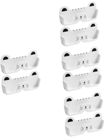 IMIKEYA 8 Stk Brillen Wand-brillenetui Brillen Organizer Brillenhalter Aus Kunststoff Brillenetui Zur Wandmontage Brille Wandhalter Schrank-brillenetui Weiß Pp