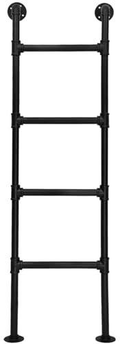 Hochbeanspruchbare Etagenbettleiter aus Metall, industrielles Eisenrohr, Mehrzweck-Leiter, gerade Leiter, Wandmontage, Hängeleiter für Keller, Fenster, Brunnen (146 cm)