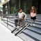 WestWood 2PCS Wheelchair Ramps 7FT Portable Foldable Adjustable Ramps for Mobility Scooters Indoor Outdoor Rust-proof Waterproof Anti-slip Carry Handles Bag