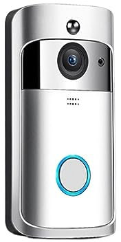 ZXLPHAZ Wireless Doorbell WiFi Doorbell Camera Smart WI-FI Video Intercom Door Bell Video Call For Apartments IR Alarm Wireless Security Camera Doorbell for Home School Office (Color : White) (White)