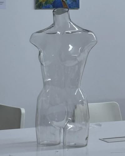 WhamtL Schaufensterpuppe Transparente Weibliche Schaufensterpuppe, Halbkörper, Realistische Schaufensterpuppe für Damenunterwäsche, Transparentes Dessous-Kleidmodell, Torso-Requisiten