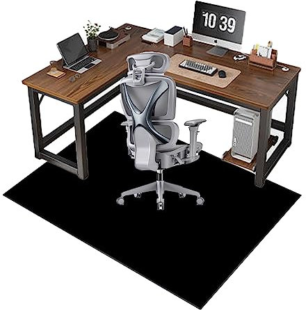 Gaming-Bürostuhl-Matte, 120 x 160 cm, rutschfest, weicher Bodenschutz für Teppich und Hartholzboden, Bürostuhl-Matte für Gaming-Stuhl, Teppichschutz für Gaming-Stuhlmatte, Hartholzbodenstuhl