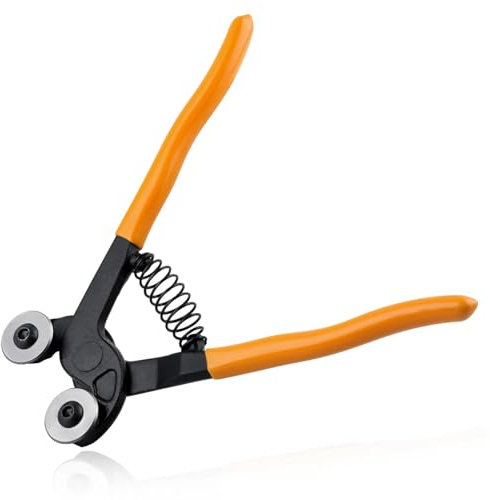 LEONTOOL 7.4-Inch Glass Tile Nippers, Heavy Duty Carbide Wheeled Glass Mosaic Nipper & Hd Ceramic Tile Nipper, Soft Grip Handle Shapping Plier, Tile Cutter Hand Tool for Glass Mosaic Ceramic Mirror