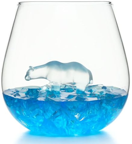 CKB LTD Trinkglas mit Eisbär-Motiv im Glas 500 ml – Ideal für Wasser, Whisky, Orangensaft – 1 Stück