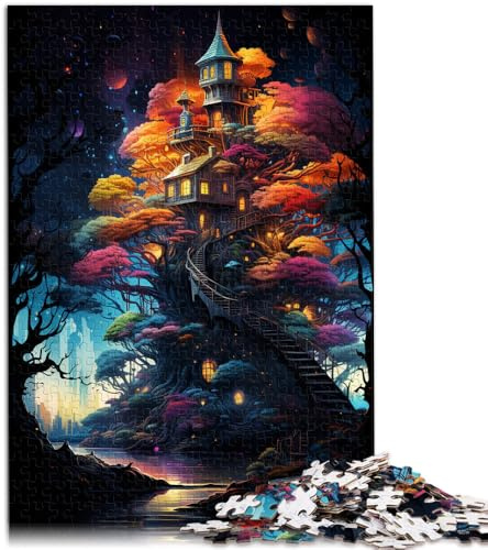 Jigsaws 1000 Pieces for Adults Colorful tree house Decompressing Intellectual Educational Toy Gifts Ideas 14.96 in x 20.47 in Suitable for and teens 14+