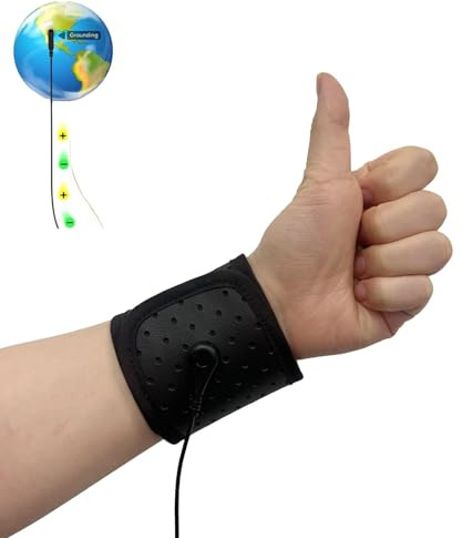 EMIKITS Grounding Wrist Strap,Black Grounding Wristband Improves Sleep Reduces Pain and Inflammation,Increases Energy Grounding Bracelet 12.5x3.3