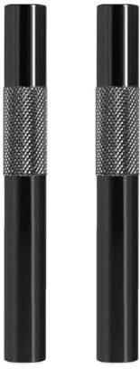 JAWUZ Set di 2 tubi di trazione, nero, 7 cm, cannuccia portatile, tubo di metallo, riutilizzabile, cannuccia premium per picnic, campeggio, viaggi (A)