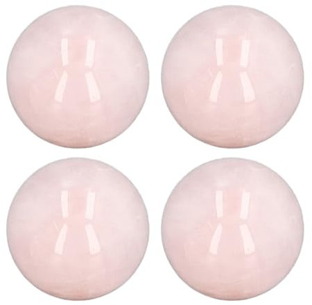 Yuecoom Sfere di al quarzo rosa guarigione a decorazione di energia negativa Meditazione 4pcs 0,8 pollici di diametro