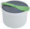 Microwave Rice Cooker, 2L Microwave Rice PP Spoon Lid Strainer Non Stick Steaming Pot Cookware, Pasta Cooker Meal Noodle Ramen (Green)