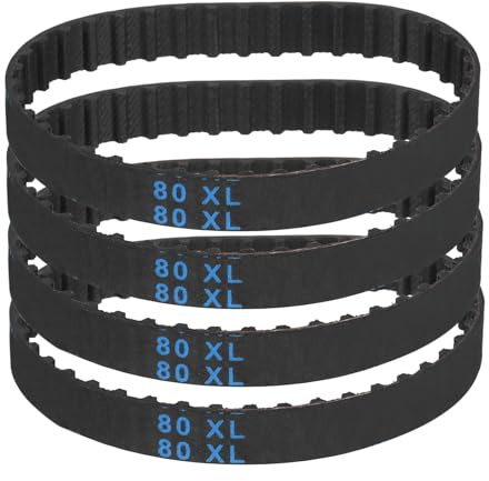 QUARKZMAN 4 Pz 80XL 037 Cinghia Di Distribuzione 40 Denti Cinghia Dentata In Gomma Ingranata, Larghezza 0,37 (9,4mm), Passo 0,20 (5,08mm) – Cinghie di Ricambio Meccaniche