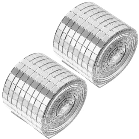 Hoement 3920 Pièces Carreaux Mosaïque Miroir Autocollants 5X5 MM en Verre Argenté Petits Carrés Réfléchissants pour Décorations Fête Scrapbooking et Loisirs Créatifs Rouleaux 40X1225