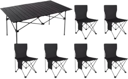 Tragbares Campingtisch und Stuhl-Set – Mehrzweck-ultraleichter faltbarer Picknicktisch aus Karbonstahl für Outdoor-Abenteuer, Wandern, Heckklappe und Strandausflüge
