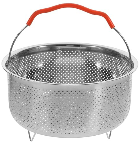 NIYANGLE Inserto de Vapor para Olla Arrocera 304 Acero Inoxidable 4l con Asa Cesta Vaporera Metálica de Orificios Finos para Cocinar al Vapor Arroz y Alimentos Accesorio Cocina y Uniforme