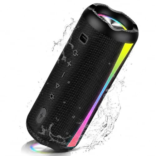 dotn Altoparlante Bluetooth portatile potente 20 W, altoparlante Bluetooth 5.4 con microfono HD, luce RGB, accoppiamento TWS, 20 ore, audio HiFi stereo, altoparlante Bluetooth impermeabile IP7