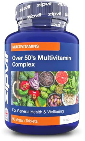 Zipvit Multivitamin Advanced 50 Plus Active Formula for Women & Men - 90 Vegan Tablets. Supports Bone Health and Your Immune System. 3 Months Supply