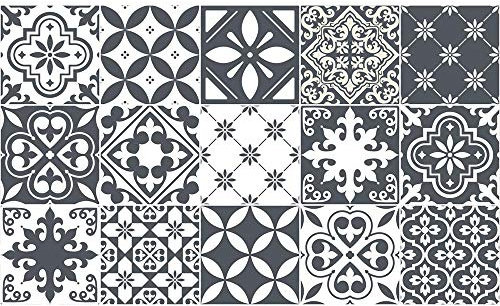 Stickers muraux Cuisine - Sticker Mural - Carreaux de Ciment adhésif Mural - Stickers Muraux azulejos - Sticker Carrelage adhesif Mural Salle de Bain 10 x 10 cm - 15 pièces Carreau de Ciment adhesif