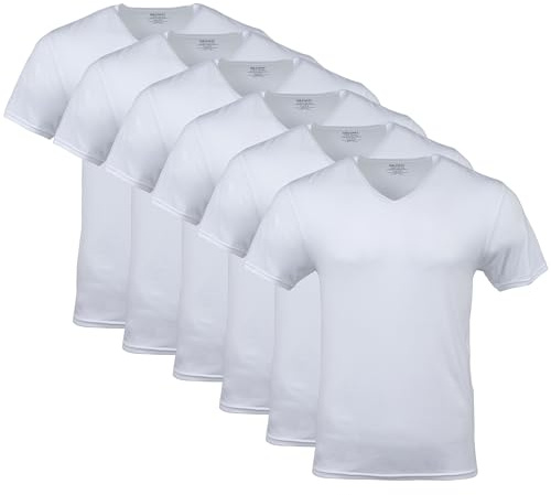 Gildan Men's V-Neck T-Shirts, Multipack, Style G1103, White (6-Pack), X-Large