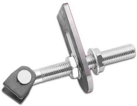 SOTECH 2 x Torangel verstellbar M20 x 190 mm mit Anschweißlaschen Torbeschlag Stahl-Torband Stahltor-Scharnier