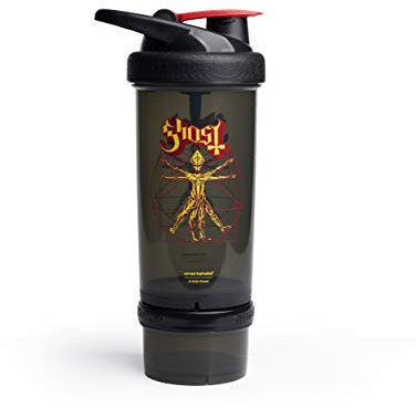 Smartshake Revive Protein Shaker Bottle, Leakproof & Durable Shaker for Protein Shakes, Fitness Workout Supplements Storage Box for Sport & Gym, BPA & DEHP Free - 750 ml, Ghost Shaker