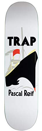 Trap Skateboard Deck Ship Pascal Reif 8.125 (White)