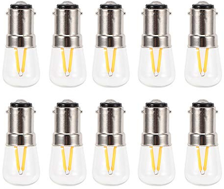 Yuecoom Ampoule LED, 10Pcs B15 1.5W AC 230V Filament court Mini LED Ampoules chaudes,Ampoule LED Filament Ampoule Vintage pour l'éclairage de voiture à la maison