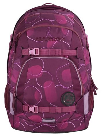 coocazoo Schulrucksack Mate „Berry Bubbles”, rosa-pink, ergonomischer & anpassbarer Tornister, höhen- & größenverstellbar, mit Brustgurt & Hüftgurt, ab der 3. Klasse