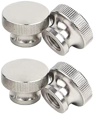 BOUACOUA Dadi Zigrinati di Foro Cieco in Acciaio Inox Manopole Rotonde a Mano la Manopola Dadi a Testa Zigrinata M4 (6 pcs)