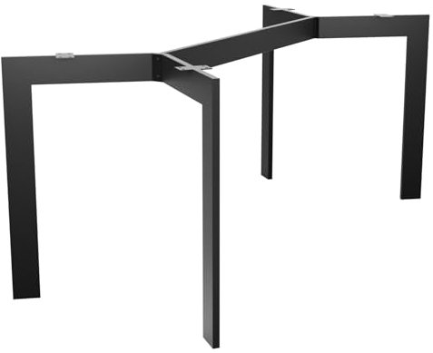 MetaloPro Tischbeine Metall, Schwerlast Stahl Schreibtisch Beine, Tischkufen Schwarz und Schrauben, Bodenschoner, Langlebig Tischgestell für Moderne Couchtisch, Esstisch, Wohnzimmer - 190x70x72 cm