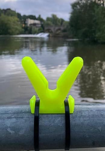 searigs - Sea Fishing Plastic Hi Vis Yellow Rod Rest For Pier & Boat Rail Sea & Coarse zip on - zip off design