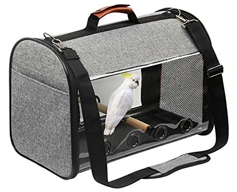 Jaula de Pájaros/Jaulas para Aves Pájaro Pájaro Travel Carrier Transparente Parrot Pájaro Pájaro Cause Mochila de asas con doble cremallera Diseño Caja de transporte de aves Jaula para Periquitos