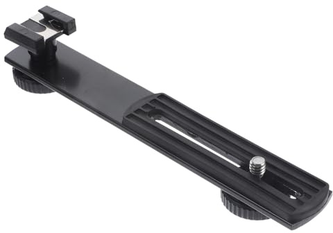 Amosfun Supporto Per Flash Doppio Barra Di Estensione Regolabile in Lega Di Alluminio Per Luce Di Riempimento e Microfono, Staffa Portatile Per Trasmissioni e Registrazioni Professionali