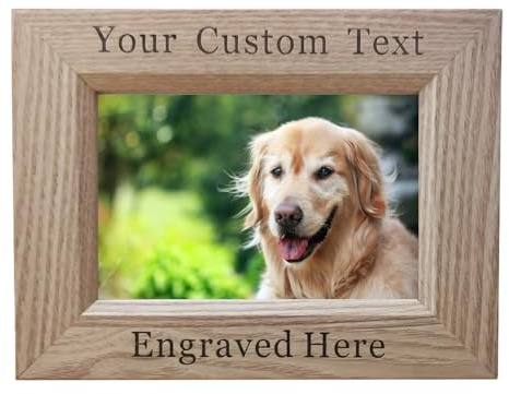 Asbanzerks Marco de fotos de madera personalizado, marco de fotos grabado personalizado, personalizable tanto vertical como horizontalmente, grabado gratuito