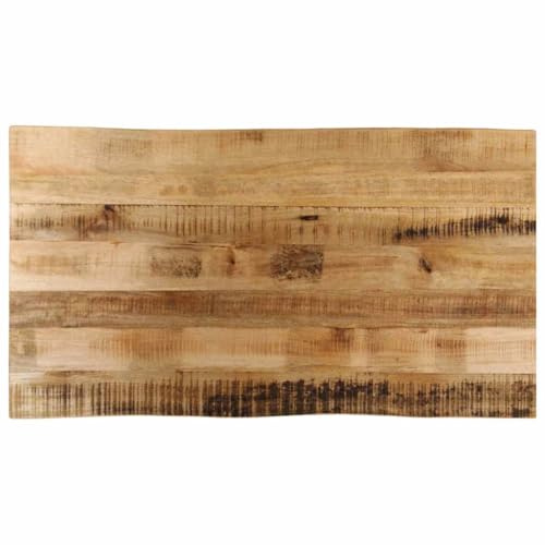 vidaXL Piano Tavolo Bordi Vivi 100x60x3,8 cm Legno di Mango Grezzo, Piano Sostituzione Tavolo, Piano per Tavolo da Pranzo, Piano d'appoggio