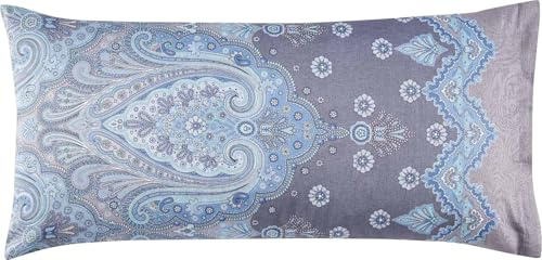 Bassetti Baumwollsatin-Kissenbezug einzeln ISOLABELLA Farbe AZURBLAU C1 Größe 40x80