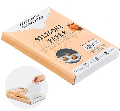 200Pcs Baking Paper,Parchment Paper Sheets12x16 In, Precut Non-Stick Parchment Paper for Baking,Cooking, Grilling, Frying, Steaming, Cooking Bread, Cupcake, Meat, Cookies