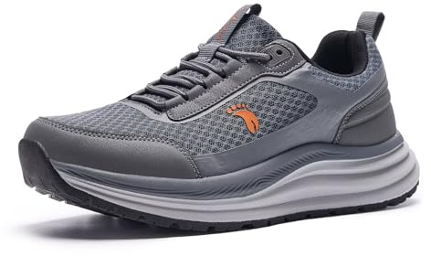 Men's Orthopedic Waterproof Comfortable Trail Sneakers: Plantar Fasciitis Arch Support Orthotic Neuropathy Foot Pain Relief Running Shoes, Outdoor Casual Soft Fit Workout Walking Shoes Grey Size 12