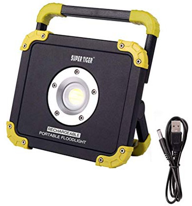 CEHJZQRPL Proiettore da lavoro a LED COB da 10 W, faretti portatili ricaricabili con porta USB, Power Bank integrato da 4400 mAh, 1200 lumen, 2 modalità, faretto impermeabile IP65 for campeggio, escur