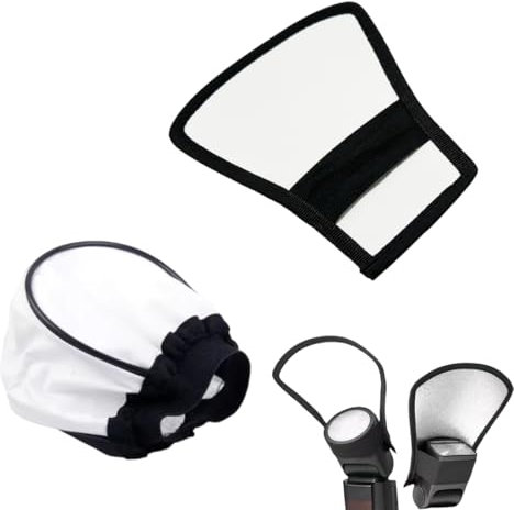 AOEVUIR 2 Pcs Diffuseur de Flash Argent avec Réflecteur 2 en 1 Universel en Tissu Mini Softbox
