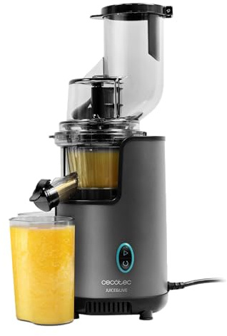 Cecotec Extracteur de Jus pour Fruits et Légumes à Pression à Froid Juice&Live 2500 EasyClean Brush. 200W, Sans BPA, 3 Positions, Slow Juicer, Filtre EasyClean, Anti-goutte, Carafe à Pulpe et Jus